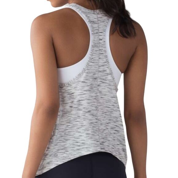 Lululemon Train Times Tank Tiger Space Dye Black White size 6